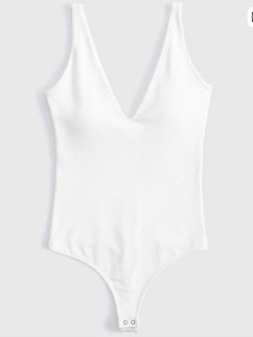 Abercrombie & Fitch White V-Neck One-Piece Bodysuit
